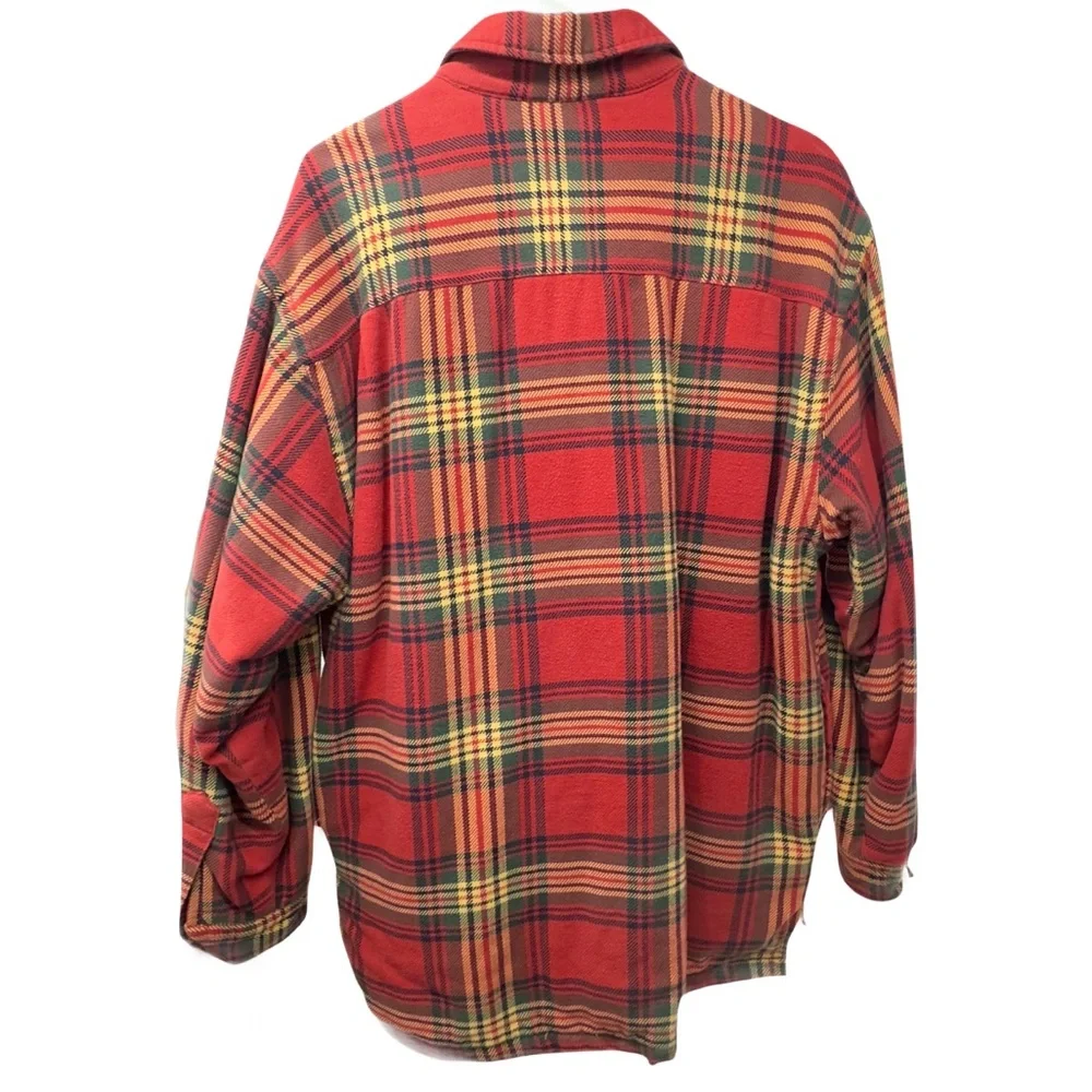 Vintage Abercrombie & Fitch heavy red plaid flannel jacket slacket small men’s